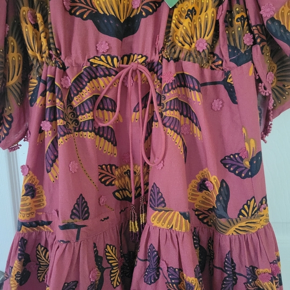 NWT Farm Rio Living Bloom Blush Short Sleeve Mini Dress - Picture 6 of 16